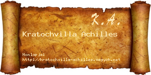 Kratochvilla Achilles névjegykártya
